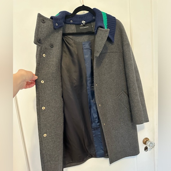 Tara Jarmon wool oversize Brianna coat w/ removable collar- 36 (FR)/4/6 (US) - Picture 8 of 15